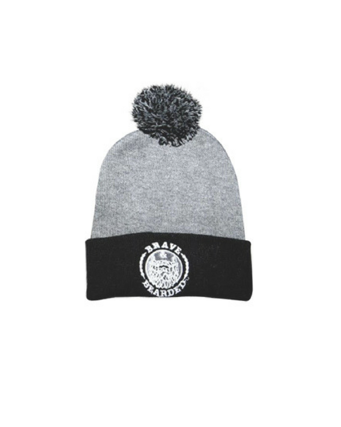Toque style POM-POM KNIT, LONG pompom HAT, bravenbearded tuque, beanie pompom, bravenbearded hats, winter hat, beard hat, beard beanie, warm hat