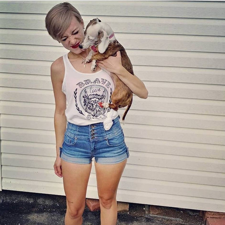 Beard Love Women's white Camisol, bravenbearded clothes, bravenbearded apparel, womens clothing, beard clothes, brave apparel, tank top, camisol