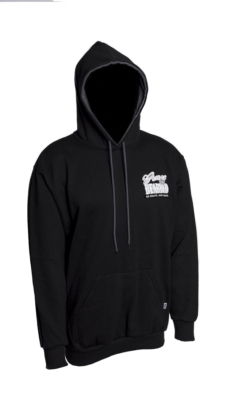 double hooded sweatshirt, bravenbearded sweatshirt, black hoodie, skull hoodie, skull apparel, beard apparel, beard hoodie, black hoodie, beard skull hoodie