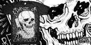 BEARDED SKULL on black T-SHIRT, skull shirt, beard shirt, beard apparel, skull apparel, beard skull clothes, beard skull tshirt, bravenbearded clothes, bravenbearded apparel