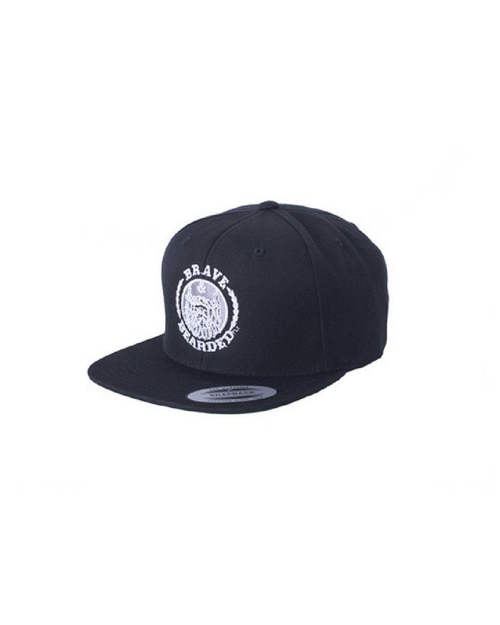 FLAT BILL SNAPBACK BLACK, bravenbearded snapback, bravenbearded hat, snapback, hat, black snapback, beard snapback, beard hat